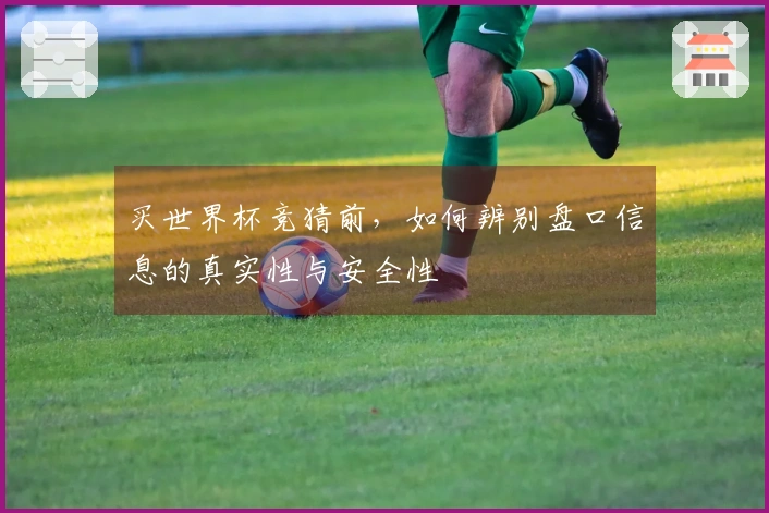 买世界杯竞猜前，如何辨别盘口信息的真实性与安全性